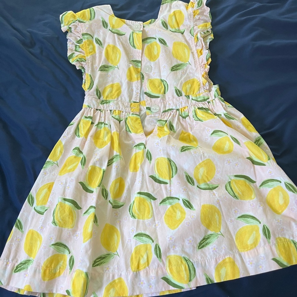 Petit Peony Lemon pinny dress